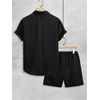 image:imageGORGLITTER Mens Vacation Summer Cruise Outfits 2 Piece Linen Shorts SetsBlack