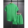 image:imageGORGLITTER Mens Vacation Summer Cruise Outfits 2 Piece Linen Shorts SetsGreen