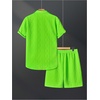 image:imageGORGLITTER Mens Vacation Summer Cruise Outfits 2 Piece Linen Shorts SetsLight Green