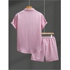 image:imageGORGLITTER Mens Vacation Summer Cruise Outfits 2 Piece Linen Shorts SetsLight Pink