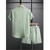 image:imageGORGLITTER Mens Vacation Summer Cruise Outfits 2 Piece Linen Shorts SetsLime Green