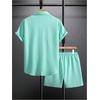image:imageGORGLITTER Mens Vacation Summer Cruise Outfits 2 Piece Linen Shorts SetsMint Green