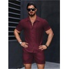 image:imageGORGLITTER Mens Vacation Summer Cruise Outfits 2 Piece Linen Shorts SetsRusty Rose