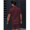 image:imageGORGLITTER Mens Vacation Summer Cruise Outfits 2 Piece Linen Shorts SetsRusty Rose