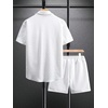 image:imageGORGLITTER Mens Vacation Summer Cruise Outfits 2 Piece Linen Shorts SetsWhite