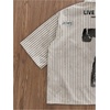 image:imageGORGLITTER Mens Y2K Striped Cropped Shirts Short Sleeve Button Up Crop TopKhaki