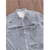 image:imageGORGLITTER Mens Y2K Striped Cropped Shirts Short Sleeve Button Up Crop TopWhite and Grey