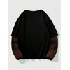 image:imageGORGLITTER Mens Y2k Goth Shirt Graphic Oversized Long Sleeve StreetwearBlack and Brown
