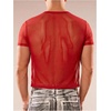 image:imageGORGLITTER Mens Y2k Sheer Mesh Glitter Short Sleeve Going Out Crop TopsRed