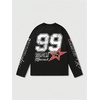 image:imageGORGLITTER Womens Long Sleeve Graphic Tee Shirts Oversized Y2k TopsBlack