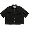 image:imageGORGLITTER Mens Cropped Shirt Striped Button Up Boxy Crop Top StreetwearBlack and White Letter
