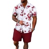 image:imageGORGLITTER Mens Cruise Rave Vacation Matching Outfits 2 Piece Short SetsRed and White
