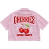 image:imageGORGLITTER Mens Graphic Button Up Cropped Shirt Short Sleeve Boxy Crop TopPink