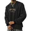 image:imageGORGLITTER Mens Letter Graphic Crewneck Sweatshirt Vintage Long Sleeve Oversized Pullover TopsBlack
