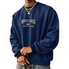image:imageGORGLITTER Mens Letter Graphic Crewneck Sweatshirt Vintage Long Sleeve Oversized Pullover TopsBlue