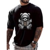 image:imageGORGLITTER Mens Tops Bear Print Short Sleeve Oversized Casual Summer ShirtBlack Bear