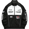 image:imageGORGLITTER Mens Y2K Varsity Bomber Jacket Graphic Zip Up Racer JacketsMulticolor