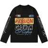 image:imageGORGLITTER Womens Long Sleeve Graphic Tee Shirts Oversized Y2k TopsBlack