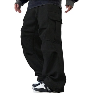 image:imageGORGLITTER Mens Baggy Cargo Sweatpants Oversized Sweat Pants Fall OutfitsBlack