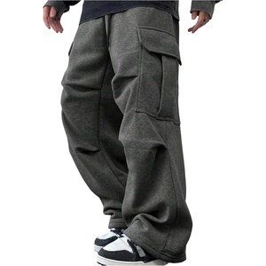 image:imageGORGLITTER Mens Baggy Cargo Sweatpants Oversized Sweat Pants Fall OutfitsDark Grey