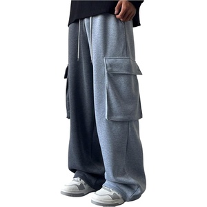 image:imageGORGLITTER Mens Baggy Cargo Sweatpants Oversized Sweat Pants Fall OutfitsDark Grey Solid