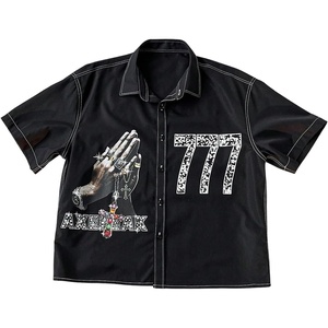 image:imageGORGLITTER Mens Cropped T Shirt Crop Tops Button Up Boxy Graphic Y2k TeesBlack Graphic