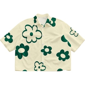 image:imageGORGLITTER Mens Cropped T Shirt Crop Tops Button Up Boxy Graphic Y2k TeesYellow