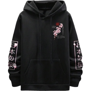 image:imageGORGLITTER Mens Graphic Anime Hoodies Japanese Oversized Hoodie TopBlack