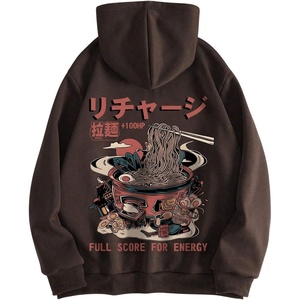 image:imageGORGLITTER Mens Graphic Anime Hoodies Japanese Oversized Hoodie TopCoffee Brown
