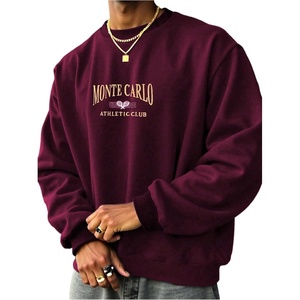 image:imageGORGLITTER Mens Letter Graphic Crewneck Sweatshirt Vintage Long Sleeve Oversized Pullover TopsBurgundy