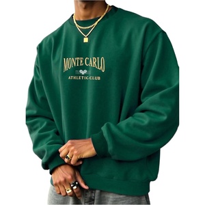 image:imageGORGLITTER Mens Letter Graphic Crewneck Sweatshirt Vintage Long Sleeve Oversized Pullover TopsDark Green