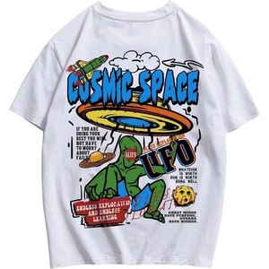image:imageGORGLITTER Mens Letter Graphic Tee Round Neck Short Sleeve Loose TShirtWhite Cartoon  Slogan