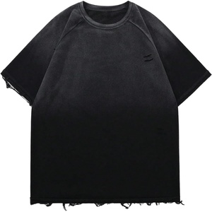 image:imageGORGLITTER Mens Oversized Short Sleeve TShirt Y2K Vintage Acid Washes TeeBlack Distressed