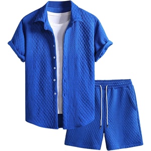 image:imageGORGLITTER Mens Vacation Summer Cruise Outfits 2 Piece Linen Shorts SetsRoyal Blue