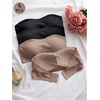 image:imageGORGLITTER Womens 4 Pack Strapless Bras Seamless Padded Bandeau BrasMulticolor Black