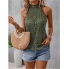 image:imageGORGLITTER Womens Boho Crochet Halter Top Dressy Going Out Tank TopsArmy Green