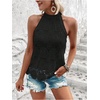 image:imageGORGLITTER Womens Boho Crochet Halter Top Dressy Going Out Tank TopsBlack