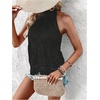 image:imageGORGLITTER Womens Boho Crochet Halter Top Dressy Going Out Tank TopsBlack