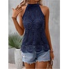 image:imageGORGLITTER Womens Boho Crochet Halter Top Dressy Going Out Tank TopsBlue