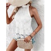 image:imageGORGLITTER Womens Boho Crochet Halter Top Dressy Going Out Tank TopsWhite
