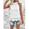 image:imageGORGLITTER Womens Boho Crochet Halter Top Dressy Going Out Tank TopsWhite