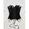 image:imageGORGLITTER Womens Lace Corset Tops Bustier Strapless Party Concert OutfitsBlack