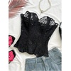 image:imageGORGLITTER Womens Lace Corset Tops Bustier Strapless Party Concert OutfitsBlack