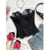 image:imageGORGLITTER Womens Lace Corset Tops Bustier Strapless Party Concert OutfitsBlack