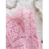 image:imageGORGLITTER Womens Lace Corset Tops Bustier Strapless Party Concert OutfitsLight Pink