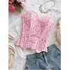 image:imageGORGLITTER Womens Lace Corset Tops Bustier Strapless Party Concert OutfitsLight Pink