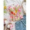 image:imageGORGLITTER Womens Lace Corset Tops Bustier Strapless Party Concert OutfitsMulticolor