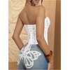 image:imageGORGLITTER Womens Lace Corset Tops Bustier Strapless Party Concert OutfitsWhite