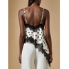 image:imageGORGLITTER Womens Lace Satin Cami Top Asymmetrical Silk Western CamisoleWhite Lace
