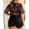 image:imageGORGLITTER Womens Plus Size Fringe Tops Lace Festival Concert OutfitsBlack